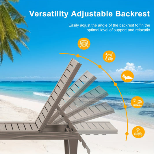 Outdoor Adjustable Backrest Outdoor Garden Lounge Chair | Waterproof Sunscreen Resin Material | Anti-ultraviolet And Anti-corrosion | Balcony Garden Pool Beach Holiday Leisure Chair, Perfect Holiday Gift for Halloween, Christmas, Thanksgiving