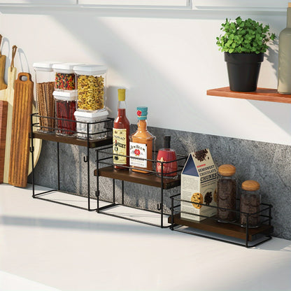 3-Tier Bottle Organizer Rack for Coffee Bar - Countertop Syrup Holder, Liquor Display Stand, No Assembly Required, Kitchen Storage Shelf