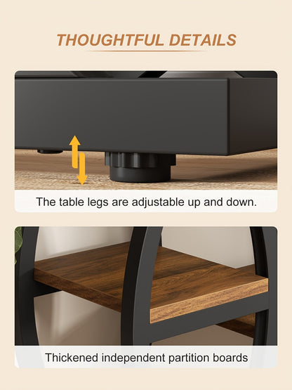 Console Table 39 Inch with 4-Tier Storage Shelves, Narrow Entryway Sofa Table Wood & Metal Frame for Hallway, Living Room & Small Spaces