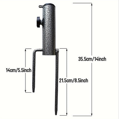 [Ideal Gift] 1/2pcs Heavy-Duty Metal Umbrella Stand Holder - Adjustable Portable Spiral Ground Anchor - For Flags, Umbrellas, Fishing Rods - Outdoor Use For Parks & Beaches - Fits Soil & Lawn - 14in Insertion Depth - Ideal Gift For Gardeners & Outdoor Ent