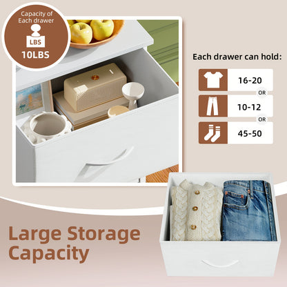 EUNOS Tall Dresser for Bedroom, Storage Organizer Chest Of Drawers with Removable Fabric Bins for Living Room Closet Bedside Laundry Entryway Hallway