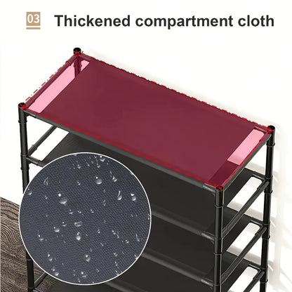 5-Tier & 3-Tier Multifunctional Storage Rack, Entryway Organizer for Shoes & Hats, Ideal for Home, Living Room, Dorm, with 10 White Shoe Storage Bags Included