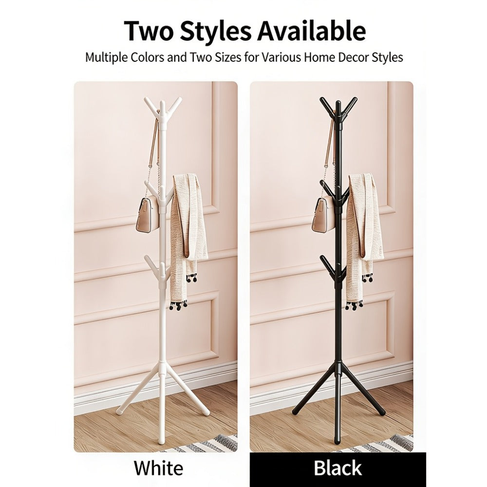 Metal Coat Rack Stand with 9 Hooks, Freestanding Entryway Coat Hanger for Clothes Hats Bags Jackets Umbrellas, Heavy Duty Upgraded Hall Tree Organizer for Bedroom Living Room Home Office