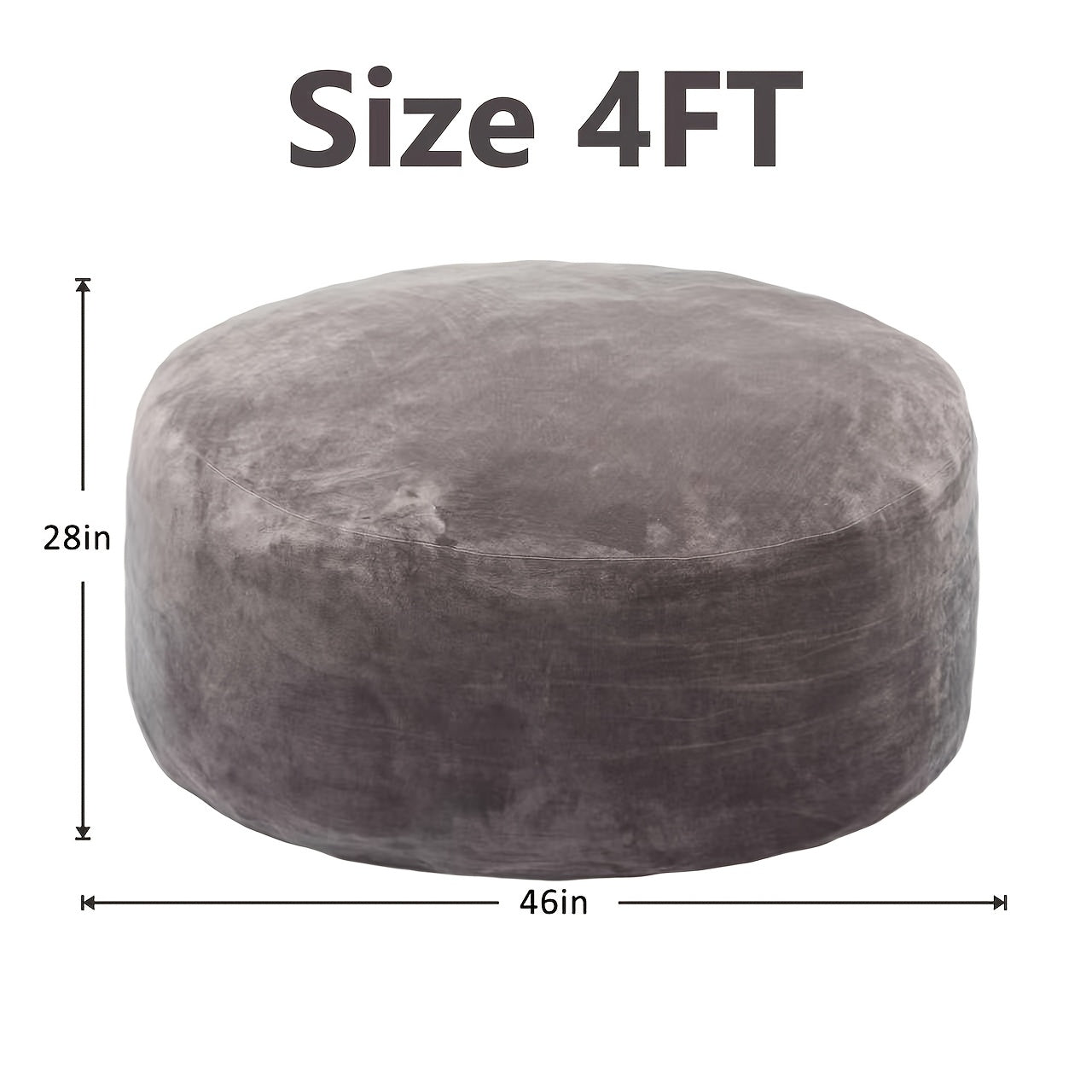 5ft 6ft Bean Bag Chair Giant BeanBag with Memory Foam Filled, Comfy Bean Bag Chairs for Adults, Adult Bean Bag Chair with Dutch Velvet Cover for Living Room Bedroom, 3ft 4ft Bean Bag Sofa