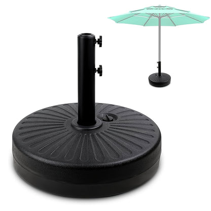 80 Lbs Patio Umbrella Base Heavy HDPE Duty Circular Water And Sand Fillable Umbrella Stand for Yard Garden Poolside-Black for Outdoor Patio Market Table Umbrella 19" Round In Black