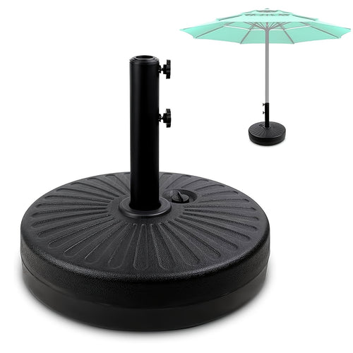 80 Lbs Patio Umbrella Base Heavy HDPE Duty Circular Water And Sand Fillable Umbrella Stand for Yard Garden Poolside-Black for Outdoor Patio Market Table Umbrella 19" Round In Black