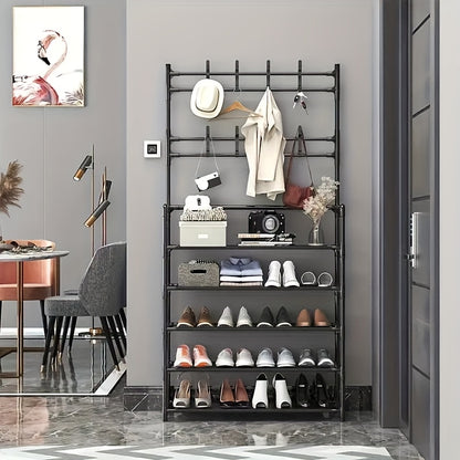 Entrance Hanger, Shoe Rack, Entryway Shoe Organizer, Bedroom Bench with Hooks, Hallway Rack for Storing Shoes, Clothes, Jackets, Hats, Bags, Umbrellas, And Home Additions