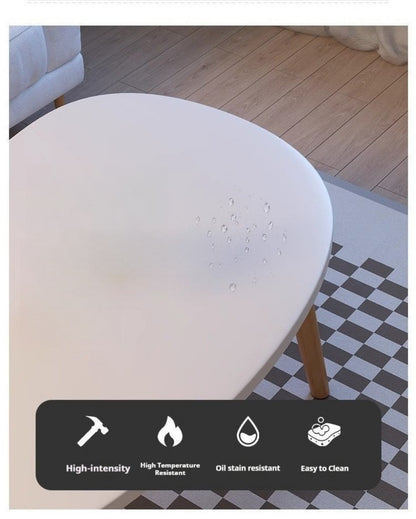 Minimalist Solid Wood Coffee Table Natural Wood Grain Tea Table for Living Room & Small Apartments – Modern Versatile Center Table Home Decor Gift, White