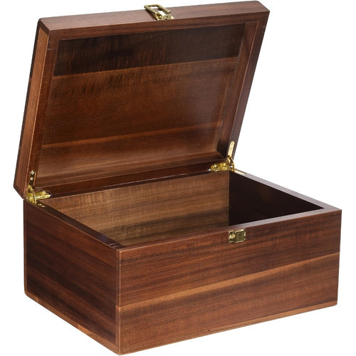 Acacia Wood Keepsake Box with Hinged Lid & Latch | 10.6x7x4" Memory Storage Box for Photos, Jewelry, Collectibles | Decorative Wooden Gift Box for Birthdays, Weddings, Christmas