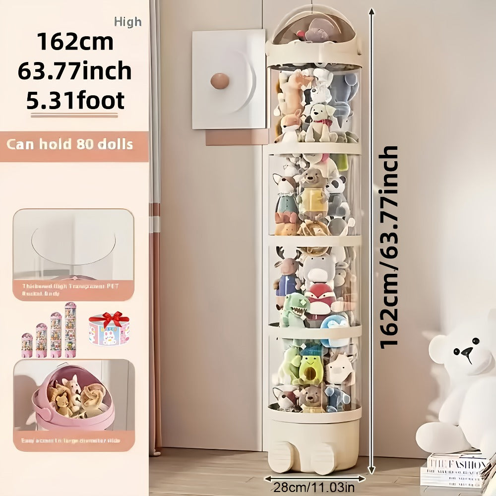 Four-Layer Transparent Large-Capacity Plastic Storage Bucket, Plush Zoo Animal House, High-Profile Transparent Storage Bucket, Keeps Animal Tidy, Suitable for Dollhouse Bedroom And Living Room Decor, Perfect Gift for Mother's Day