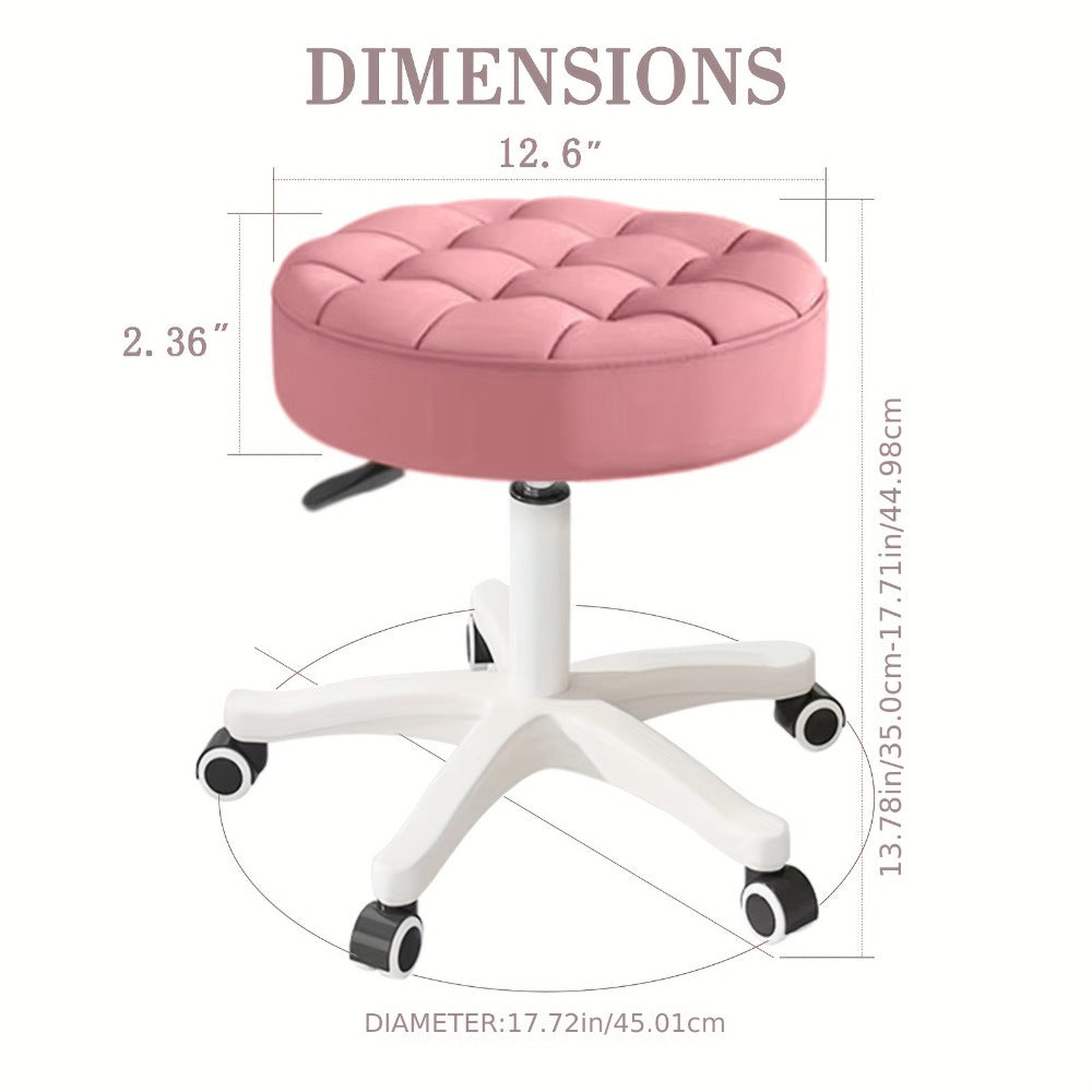 Salon Chair Rotating Stool for Barber Nail Makeup Artist Adjustable Swivel Stool with Backrest 5 Colors Home & Professional Use