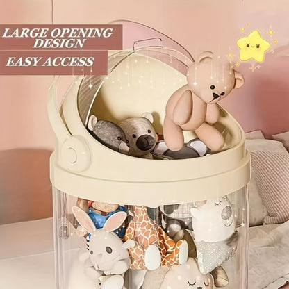 Four-layer Transparent Large-capacity Plastic Storage Bucket, Plush Animal House Design, High-transparency Storage Bucket, Keeps Plush Tidy, Suitable for Dollhouse Bedrooms And Living Room Decor, Perfect Mother's Day Gift