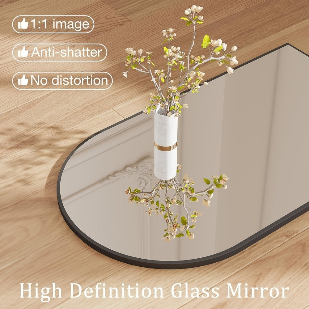 Arch Bathroom Mirror Wall Mounted Shatter-Proof Metal Frame Vanity Mirror Over Sink for Bedroom Living Room Modern Home Decor