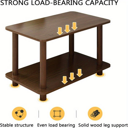 Elegant Side Table for the New Home, a Two-tier Coffee Table with a Marble-like Scratch-resistant Top, a Bedside Table for Books and Lamps in the Bedroom, a Coffee Corner on the Balcony with Greenery, Coffee Cups, and Versatile Functions.