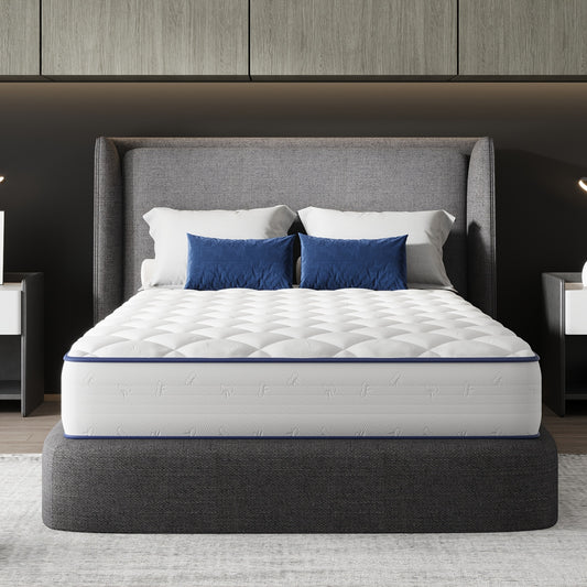 Avenco 6 Inch 8 Inch Mattress Foam And Spring Hybrid Mattress In A Box, Medium Soft, Breathable Fabric & Adaptive Support