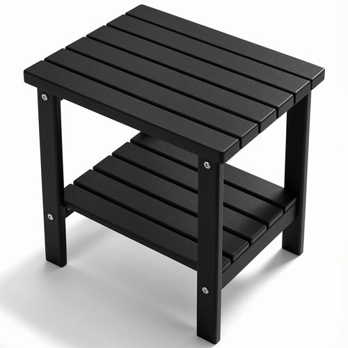 Adirondack Square Side Table, HDPE Outdoor Side Tables, Weather Resistant End Table for Patio, Backyard, Pool, Indoor Companion, Beach, Easy Maintenance