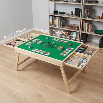 This Multifunctional Game Table Is Foldable And Features Drawer Storage Compartments. The Non-Slip, Integrated Storage Design Is Perfect for Puzzles, Board Games, And Camping - Combining Entertainment, Office Work, And Storage