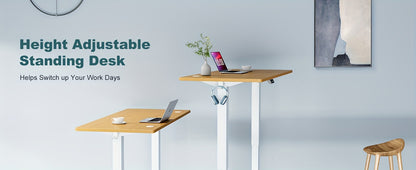 Standing Desk, Adjustable Height Electric Sit-Stand Computer Table, 40×24, 48×24, 55×24, 63×24 Inch Ergonomic Rising Desk for Work, Office, Home, Modern Motorized Lift Gaming Desktop Workstation