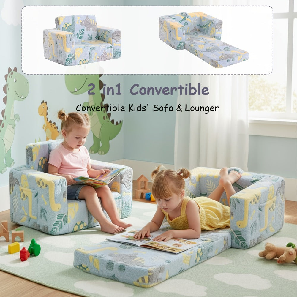 Tiita Kids' Convertible Couch, Sofa Bed Chairs, 2-In-1 Plush Chair for Children, Folding Sofas That Transform Into Loungers, Cozy Armrest Chair Bed Sofa for Boys Or Girls