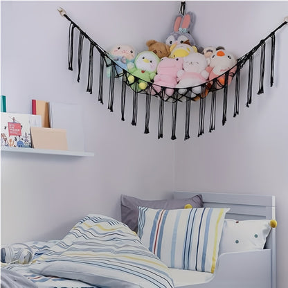 A Large Stuffed Storage Hammock With Lights, Suitable For Storing Unused Stuffed And Indoor Storage, As Well As Small Items For Halloween, Christmas, Easter, And Thanksgiving.