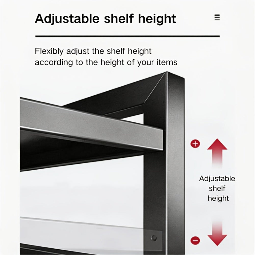 Adjustable Microwave Shelf for Kitchen Counter – Expandable 16–24", Single or Double Layer, Thickened Metal, Anti-Rust, Space-Saving Countertop Organizer for Microwave, Cookware & Spices