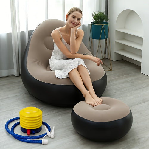 Nflatable Leisure Sofa - Portable Comfortable Lounge Chair, Suitable for Living Room, Office, Outdoor Picnicking and Camping, Foldable Design, Easy to Clean, Perfect for Home Decoration, Multi Functional Seating, Modern Leisure Lounge Chair