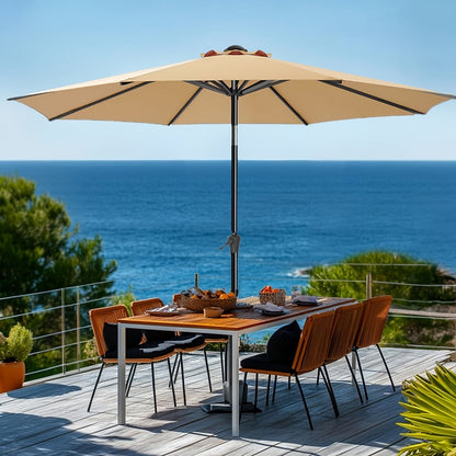 9-Foot Metal Patio Umbrella with Tilt Adjustment, Backyard Sun Shade detail image - detail view 3