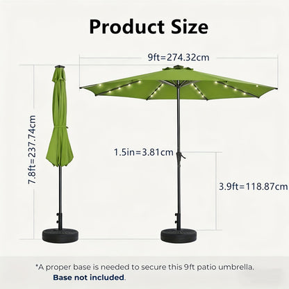 9-Foot Solar LED Patio Umbrella with Tilt Adjustment and LED Lighting detail image - detail view 4