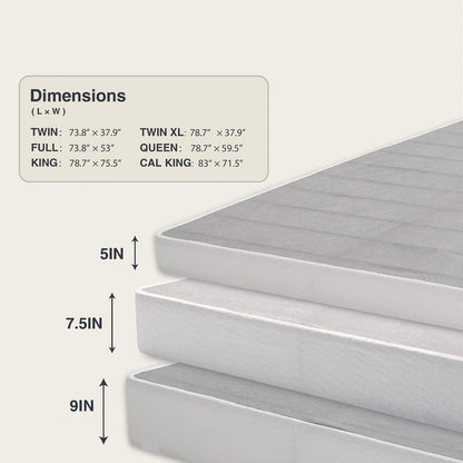 9-Inch Metal Box Spring with Memory Foam for Practical Everyday Home Use in Bedroom detail image - detail view 8