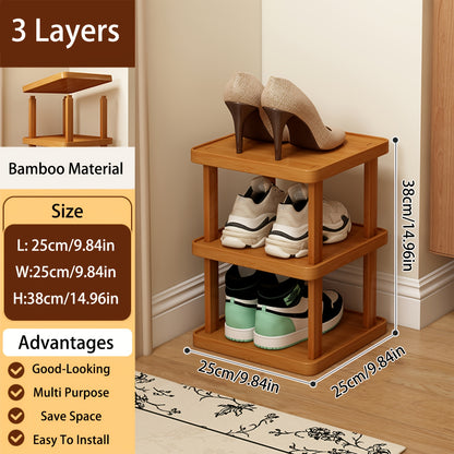 Shoe Rack shown in the Brown, 3 Layers option