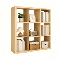 9 cubes in natural wood color