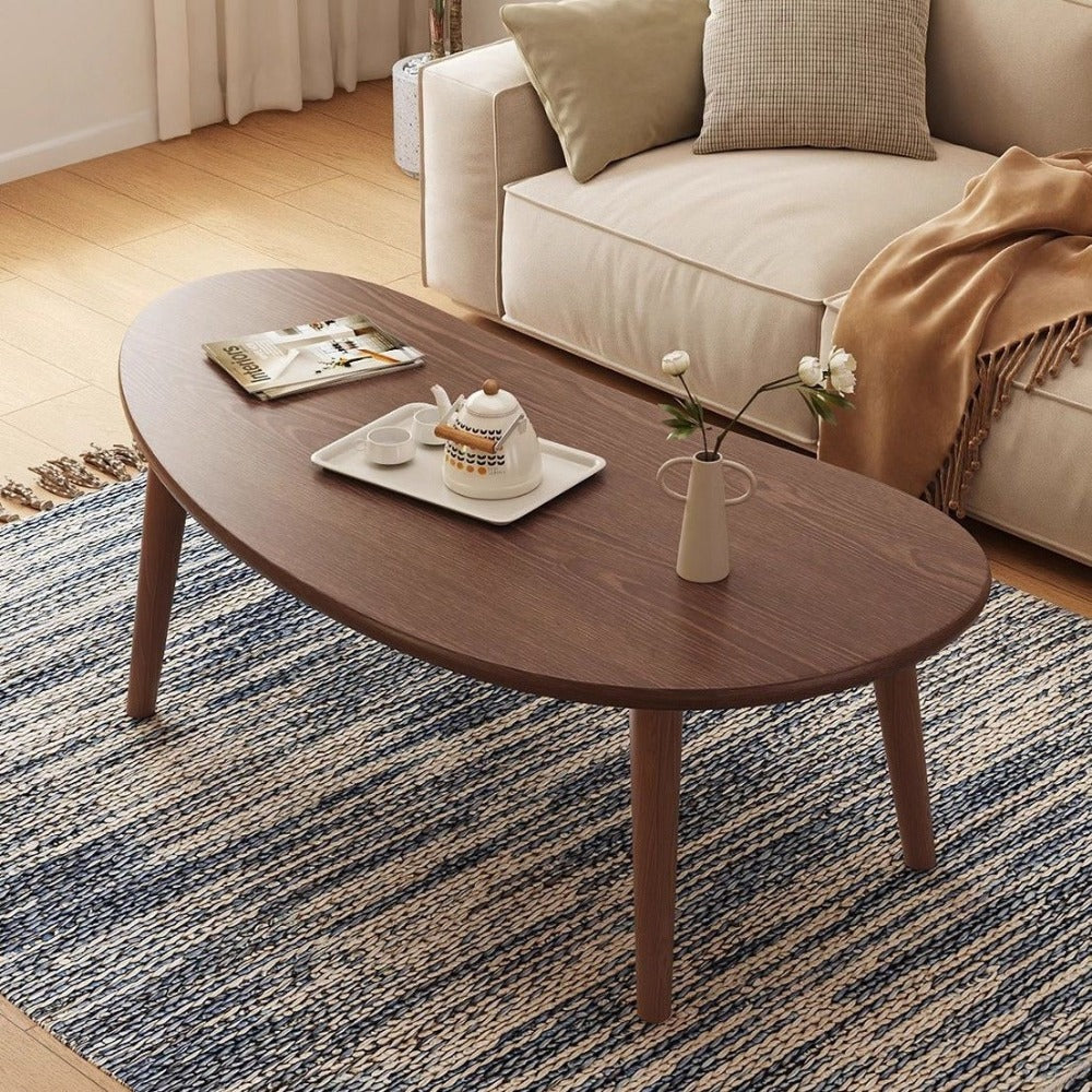 Minimalist Solid Wood Coffee Table Natural Wood Grain Tea Table for Living Room & Small Apartments – Modern Versatile Center Table Home Decor Gift, White