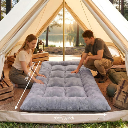 Foldable Floor Mattress Tatami Sleeping Pad, Ultra-Soft Thickened Sofa Mattress for Bedroom Camping Dorm & RV, Portable Japanese Floor Bed – Grey, Small Twin Queen King
