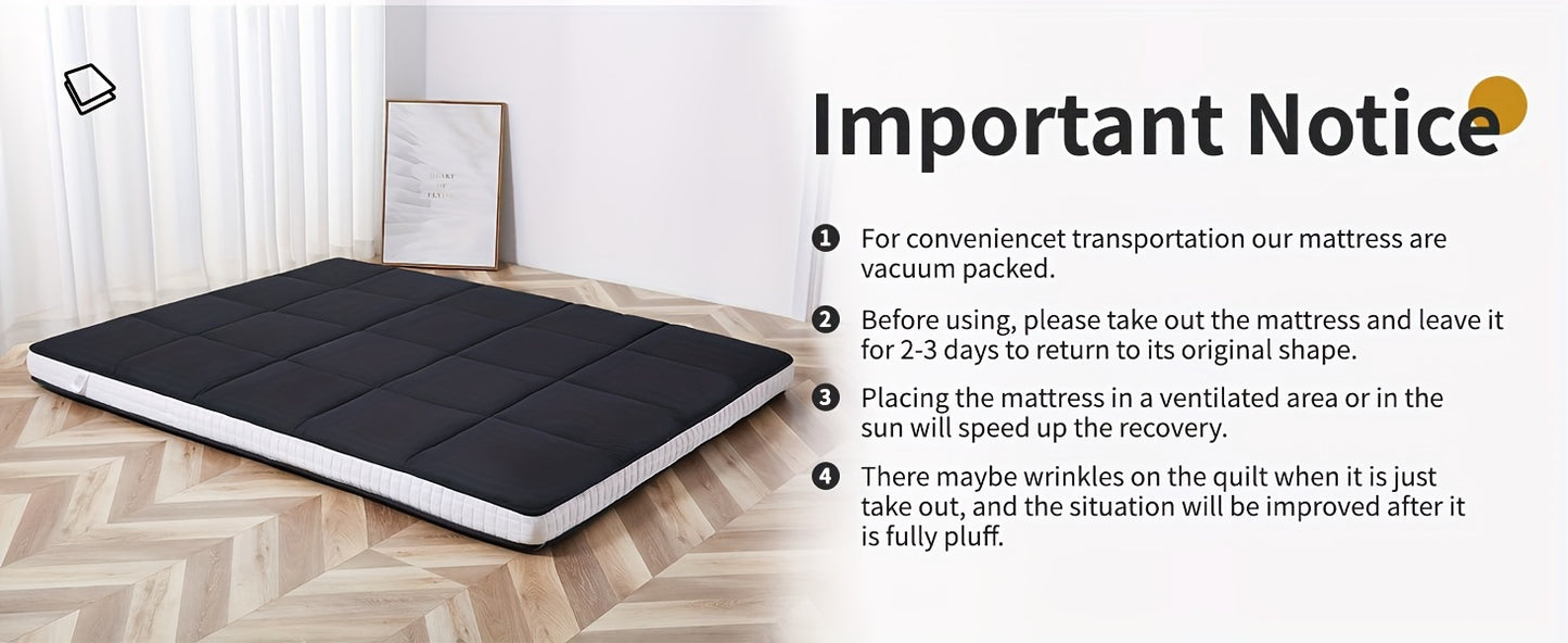 LILYPELLE Japanese Floor Mattress Futon Mattress, Foldable Mattress, Roll Up Mattress Sleeping Tatami Mat Floor Lounger Guest Bed, Easy to Store And Portable for Camping Couch