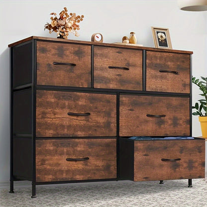 [Storage Cabinet Tower] 4/7/8/9-Drawer Home Display Cabinet, Storage Cabinet, Tall Dressing Table Fabric Storage Tower, Wooden Top, Suitable For Wardrobes, Entrances, Living Rooms, Can Be Purchased Individually Or Multiple As Needed