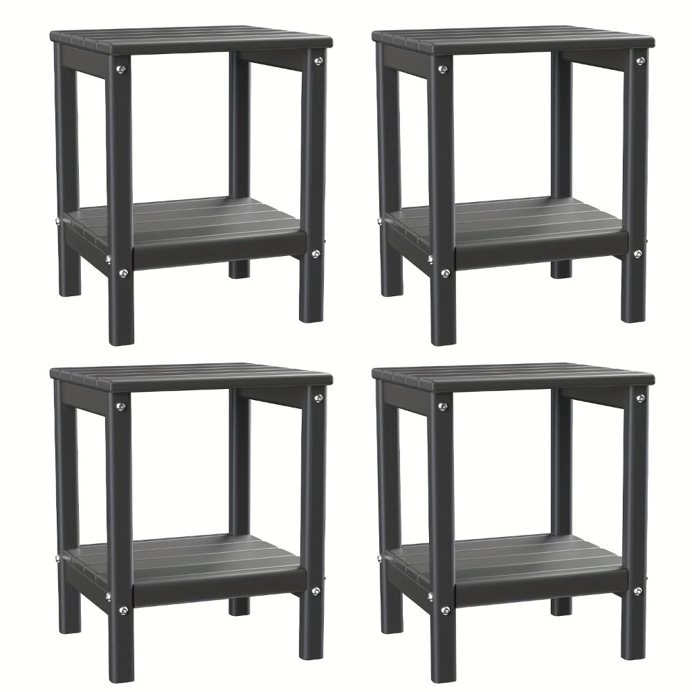 HDPE Adirondack Side Table Outdoor – Weather Resistant Rectangular End Table 15"x14"x18" for Adirondack Chair, Patio, Pool, Garden & Camping – 9 Colors, 1/2/4 Pack