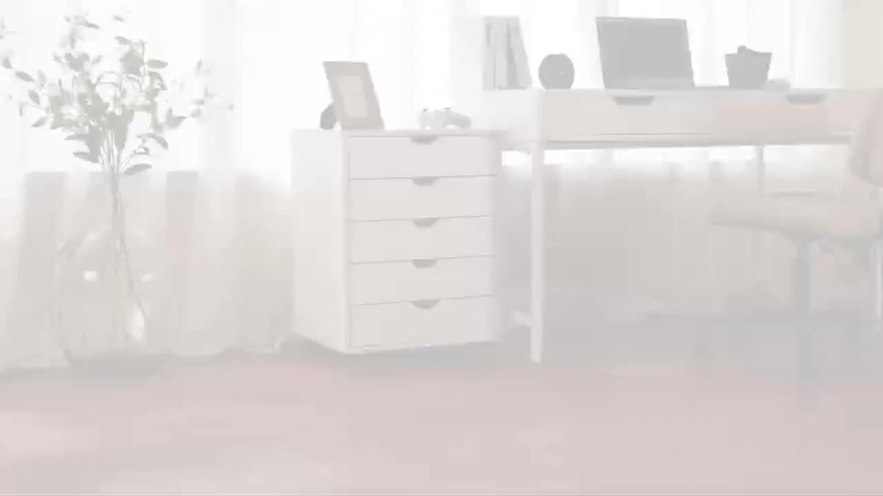 Compact Wooden Dresser on Wheels for Organizing Your Office Or Home Space with Five Drawers