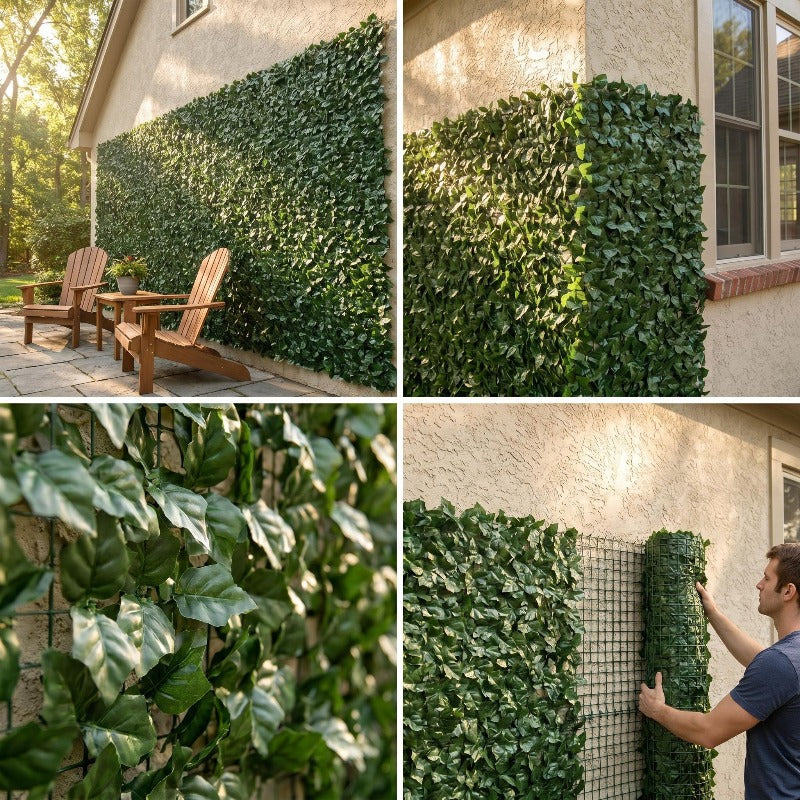 [Garden Patio Privacy] Realistic Artificial Ivy Privacy Fence 119" X 40", Perfect For Enhancing Garden Patio Privacy & Aesthetics