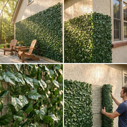 [Garden Patio Privacy] Realistic Artificial Ivy Privacy Fence 119" X 40", Perfect For Enhancing Garden Patio Privacy & Aesthetics