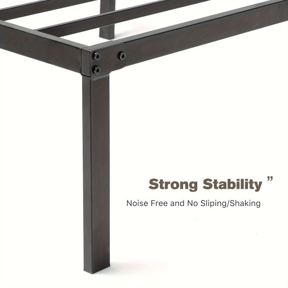 Metal Platform Bed Frame with Under Bed Storage 12 14 16 18 Inch Height Steel Slat Support No Box Spring Needed Twin Twin XL King Bedroom Furniture