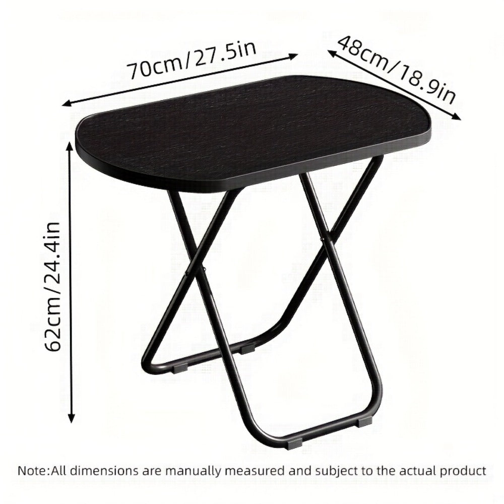 Foldable TV Tray Table, No Assembly Required Lap Desk for Eating on Sofa Bed & Living Room, Portable Snack Dinner Tray Table for Adults – Black & White, Normal & Large Size
