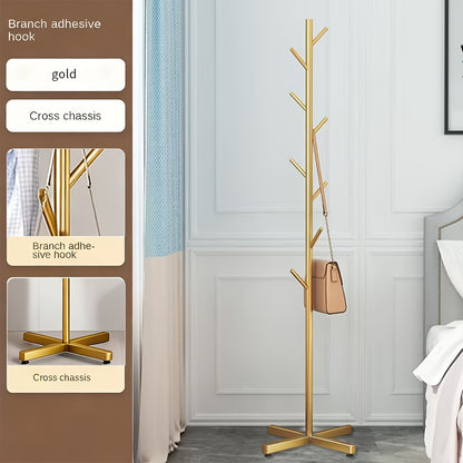1pc Contemporary Upright Coat Stand, Metal Entryway Garment Hanger, Freestanding Rack for Hats & Bags, Hat Holder, Furniture Add-On