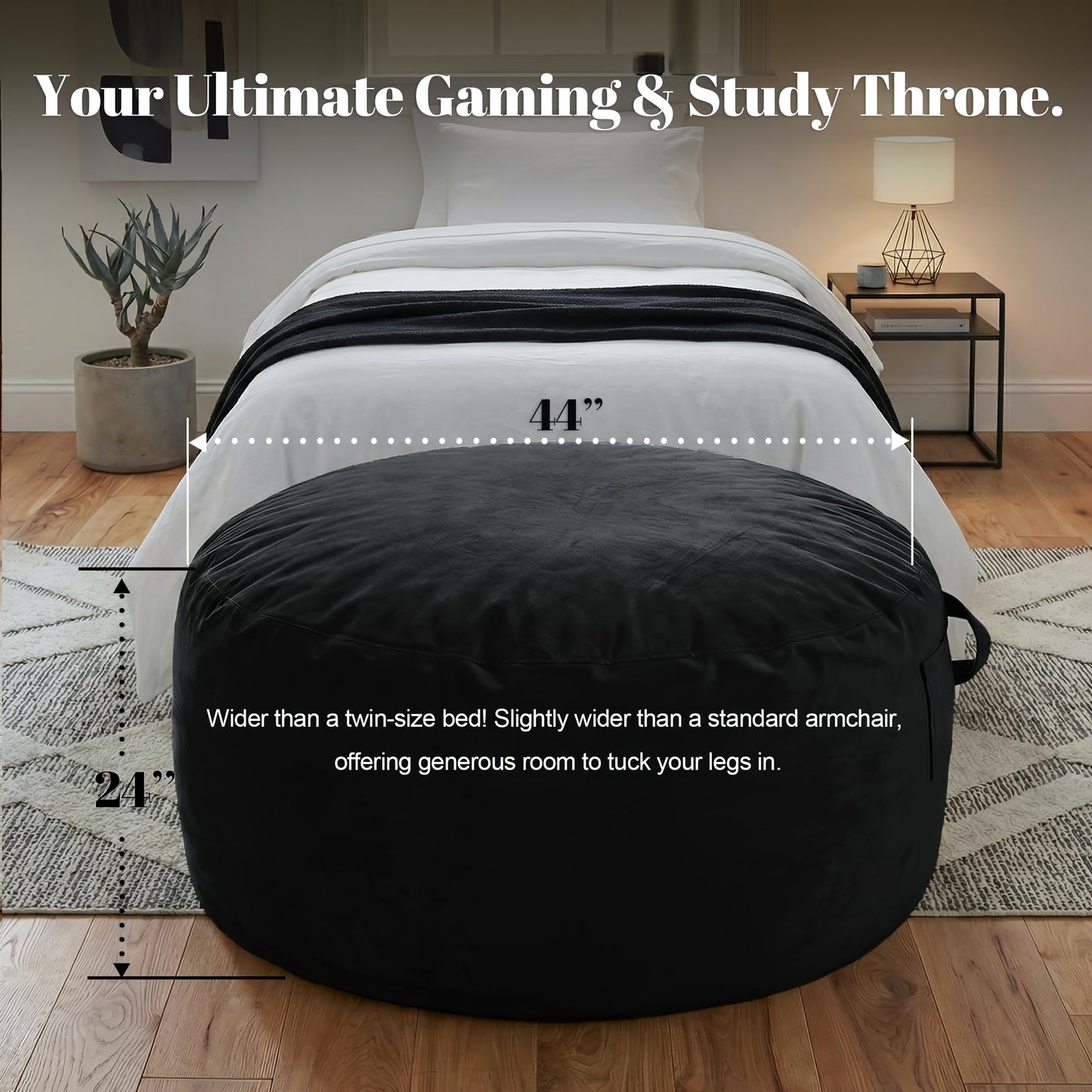 Bean Bag Chair With Filler Included, A Comfortable Bean Bag Chair Suitable For Adults, Is Equipped With High-quality Foam - Washable And Comes With A Soft Flannel Sofa Cover. The Sizes Available Are 3 Feet, 4 Feet, 5 Feet And 6 Feet.