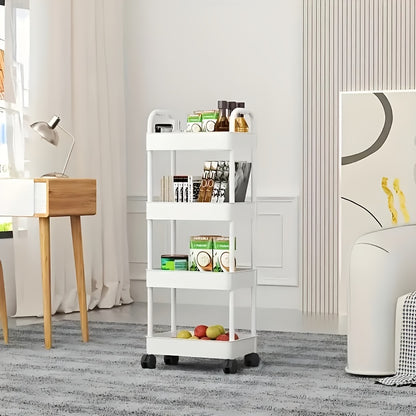 !! Mobile Storage Cart with Sliding Wheels, Space-saving Durable Plastic Design, Easy to Move, Suitable for Bedrooms, Kitchens, Offices, And Bathrooms As A Versatile Floor-standing Storage Rack