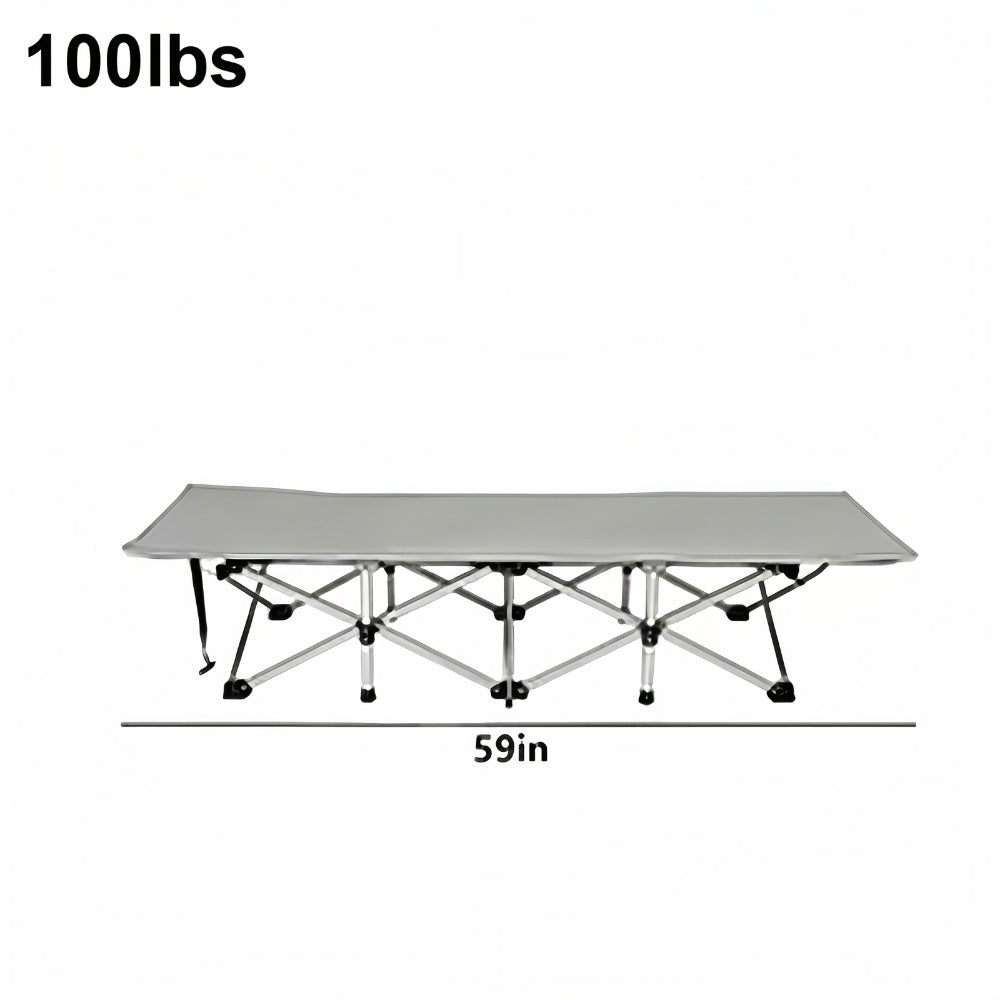 Folding Camping Bed Portable Guest Bed with Mattress 59/75 Inch Oversized Thick 500-700lb Capacity for Outdoor Garden Balcony