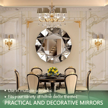 32 Inch Round Bathroom Mirror Frameless Beveled Edge Wall Mount - Large Circle Mirror for Bathroom Living Room Bedroom Home Decor Modern Design