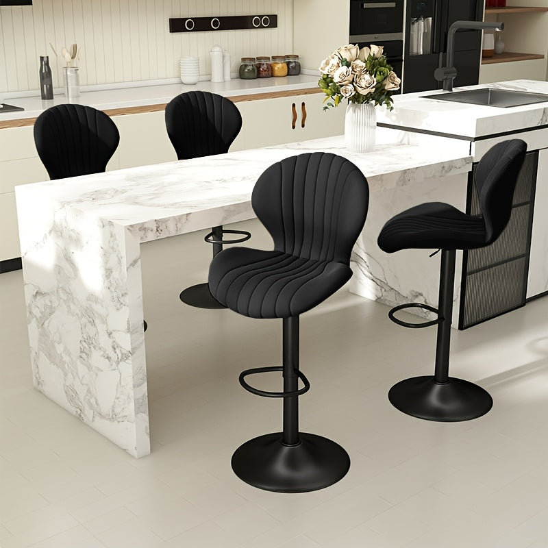 Bar Stools Set Of 1/2/3/4, Modern Swivel Bar Chairs, Barstools Counter Height with High Backrest, Artificial Leather, Easy 3-5 Minute Assembly for Bar, Kitchen, Dining Room.