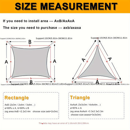 Waterproof Sun Shade Sail | UV Block Sunshade for Pool, Backyard, Yard Deck, Patio, Garden | 160-170gsm Polyester Fabric, 91- Shading Rate, Blackout Capability