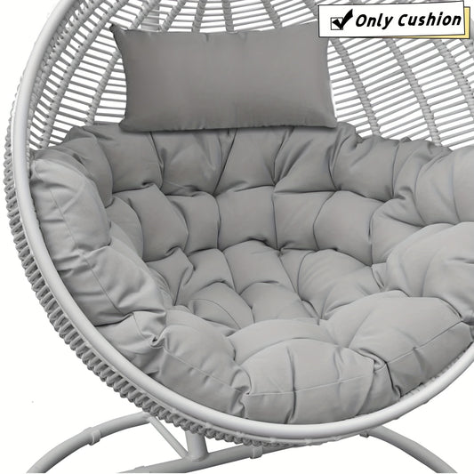 [Soft Egg Chair Cushion] Soft Thick Swing Egg Chair Pad Cushion | Hammock Replacement with Headrest for Indoor Outdoor Garden Patio (ONLY Cushion, WITHOUT CHAIR)