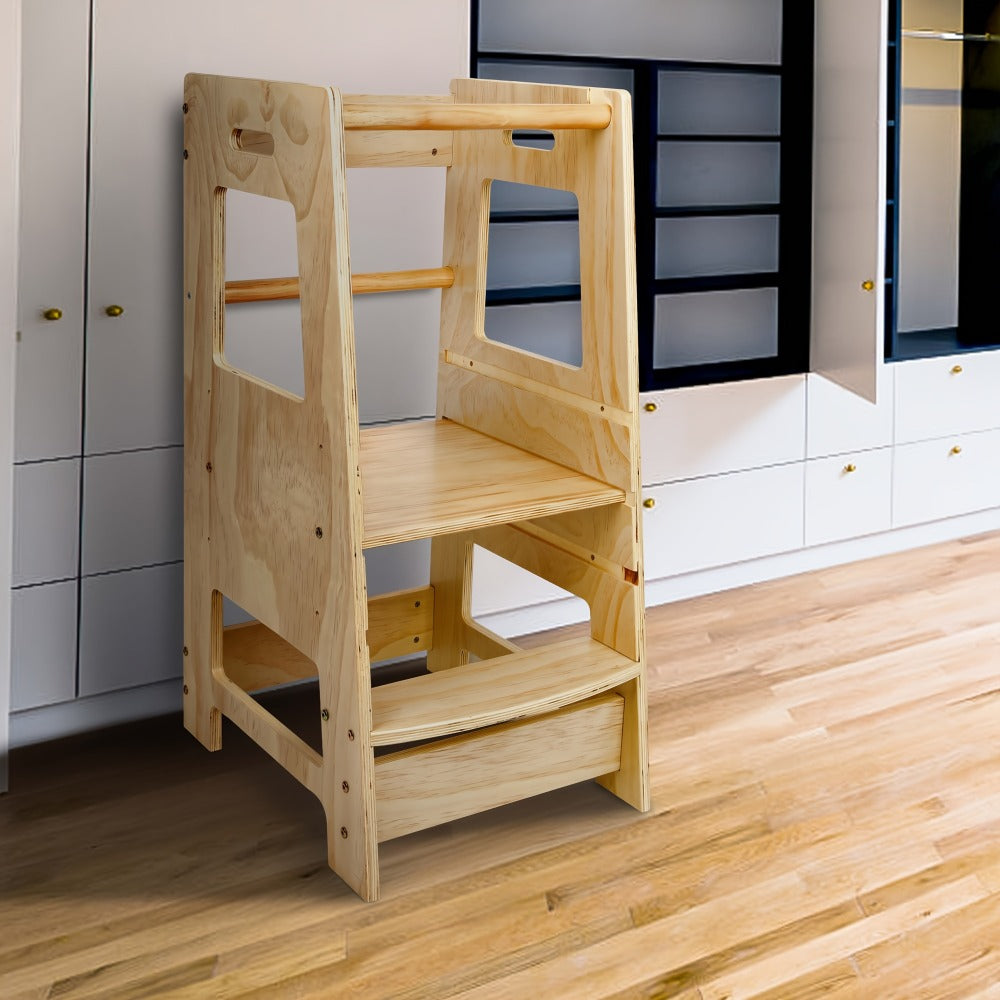 Toddler Stool Tower, Toddler Kitchen Stool, Kitchen Standing Helper Stool for Toddlers, Toddler Stool for Kitchen Counter, Learning Kitchen Tower for Toddlers, Helper Standing Tower Random Color